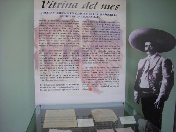 Museo de la Memoria dedica vitrina del mes a Emiliano Zapata