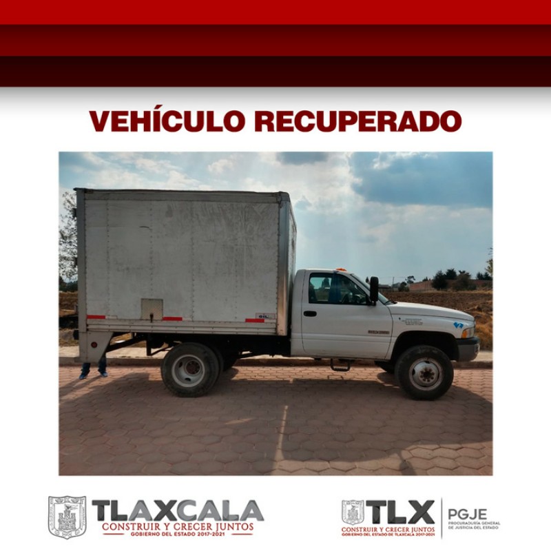 A pesar de inseguridad en Tlaxco, recupera PGJE camioneta robada minutos antes