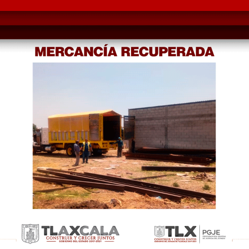 Recupera PGJE mercancía robada en predio de Nativitas