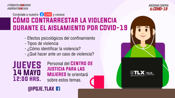 El centro de justicia para las mujeres orientará en línea a víctimas de violencia por confinamiento