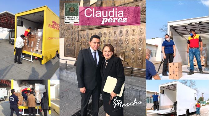 Realizan Felipe Fernández y Claudia Pérez, segunda y tercera entrega de insumos por Covid-19