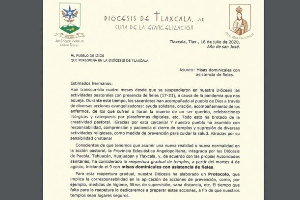 Pese al riesgo de contagios por Coronavirus iglesia católica reabrirá sus puertas en Agosto con misas dominicales