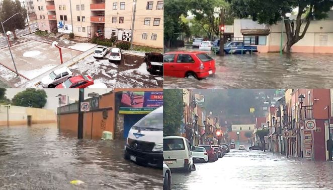 Fuerte aguacero con granizo deja inundaciones en la capital