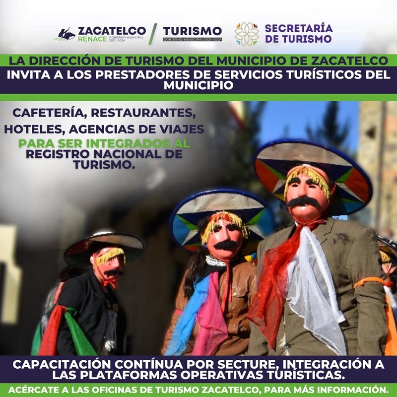 Invita Ayuntamiento de Zacatelco, a prestadores de servicios turísticos, inscribirse en el RNT