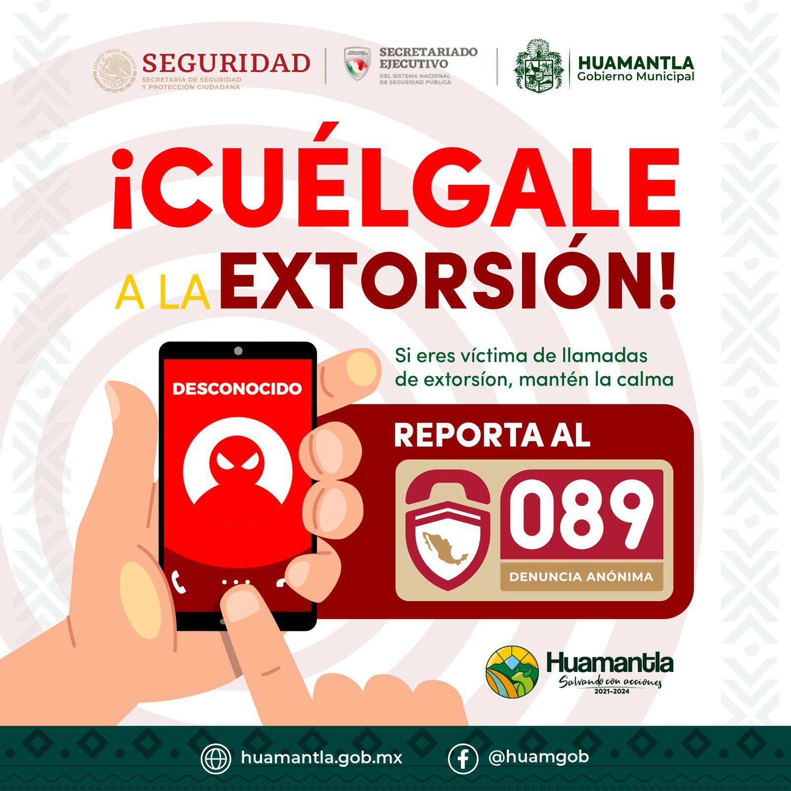 Advierte Gobierno de Huamantla sobre llamadas de extorsión telefónica