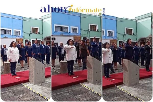 Tarde y barriéndose, pero llega Blanca Angulo para el izamiento de bandera