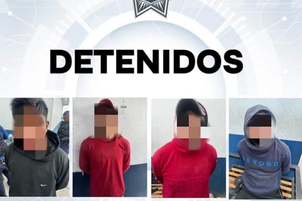 Policía de Huamantla saca arma de las calles y asegura a cuatro sujetos