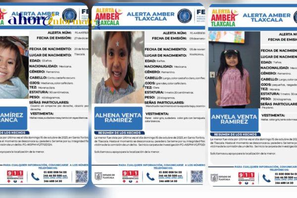 Tres hermanitas son buscadas por las autoridades, se teme por su integridad