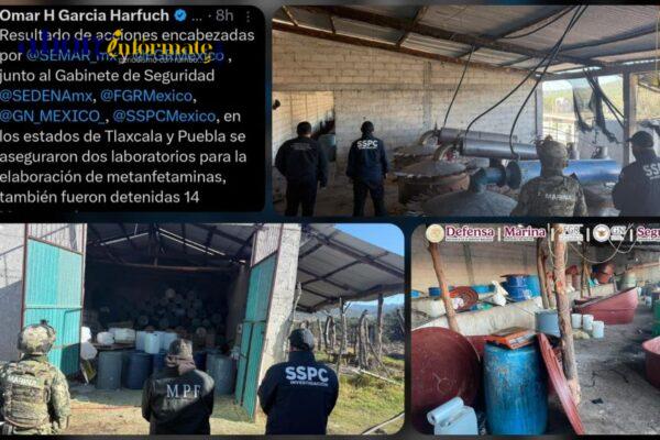 Lore en la FITUR y en MORENA, mientras Harfuch desmantela dos narcolaboratorios en Tlaxcala y Puebla