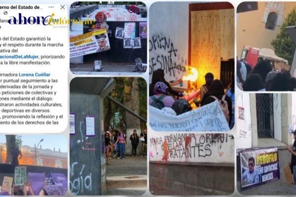 Gobierno de Lorena Cuéllar, miope y mentiroso, no vio actos vandalicos