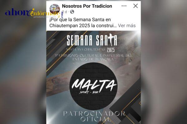Semana Santa en Chiautempan -actividad netamente religiosa- patrocinada por un antro