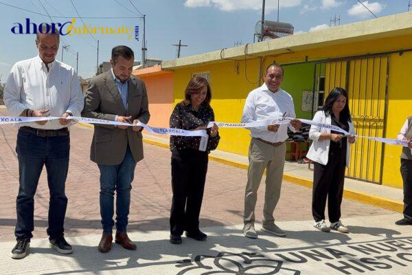 El Diputado Miguel Ángel Caballero Yonca acompaña a la Gobernadora Lorena Cuéllar en la inauguración de obras en Huamantla