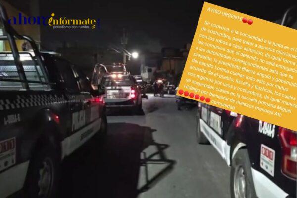 Con intento de linchamiento en Cuahuixmatlac, le dan bienvenida a Director de Policía en Chiautempan