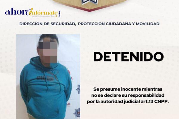 Detiene policía municipal de Tlaxcala a presunto agresor armado