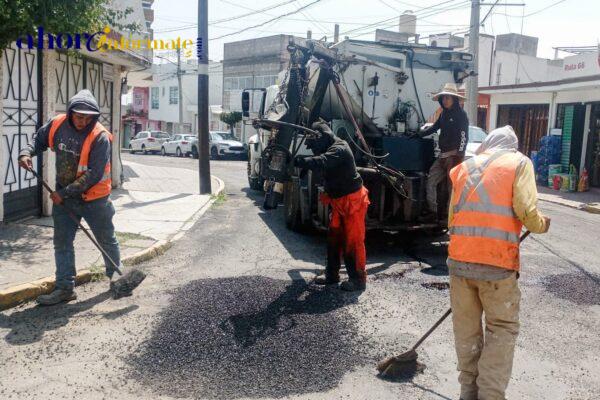 Avanza Gobierno de Alfonso Sánchez García en el programa de bacheo ahora con intervención en La Joya