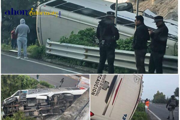 Cinco lesionados y daños materiales deja aparatoso accidente en la Tlaxcala-San Martín