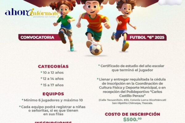 Abre gobierno municipal de Tlaxcala convocatoria para crear la liga infantil y juvenil de futbol 6