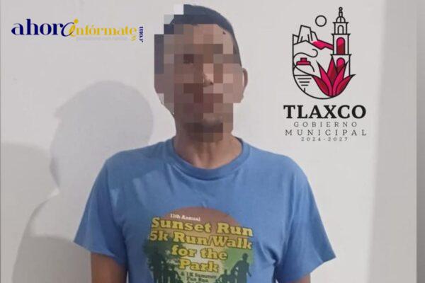 Sujeto agresivo fue detenido y puesto a disposición en el municipio de Tlaxco