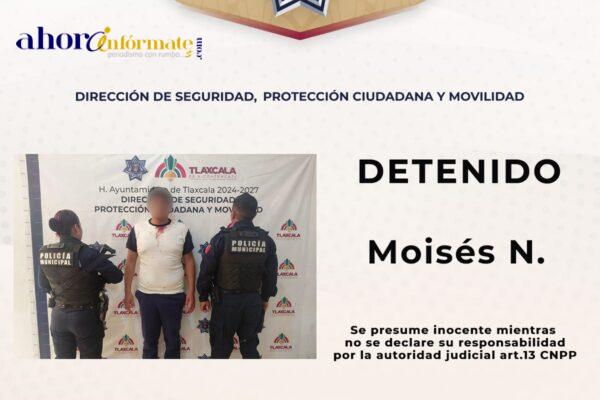 Policía de Tlaxcala detiene a hombre señalado de intentar robar un domicilio