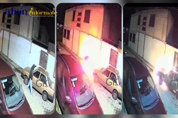 Agresor de mujeres prende fuego al automóvil de su ex esposa en municipio de Chiautempan