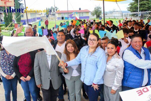 Arrancamos la construcción de la sexta techumbre escolar en Chiautempan: Blanca Angulo