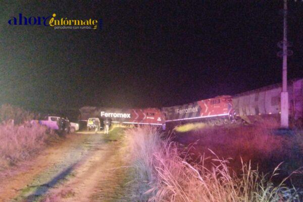 Personal de seguridad y protección civil de Tlaxco coadyuva a las tareas del descarrilamiento de Ferrocarril en Lagunillas