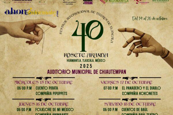 Llega a Chiautempan el 40° Festival Internacional de Títeres Rosete Aranda
