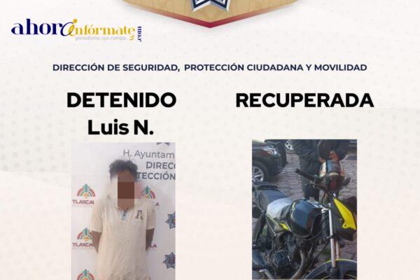 En reacción oportuna y en coordinación con el c2 policía de la capital recupera motocicleta robada