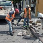 Gobierno Municipal de Tlaxcala atiende vialidades con trabajos de renivelación de adoquines
