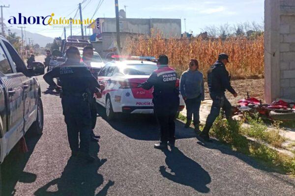 En persecución, Policía de Chiautempan detiene a sujeto con motocicleta robada proveniente de Apizaco