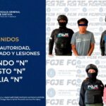 FGJE aprehende a tres personas por robo calificado, abuso de autoridad y lesiones
